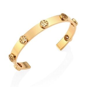 TORY BURCH • Gold Miller Logo Cuff Bracelet